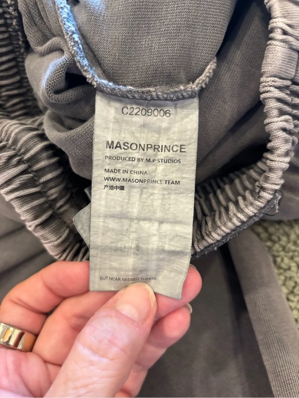 retro MasonPrince Wide-Leg Elastic Waist Pull On Sweatpant zipper Streetwear Sz1
